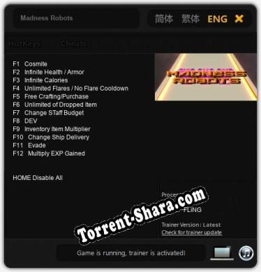 Madness Robots: Трейнер +12 [v1.3]
