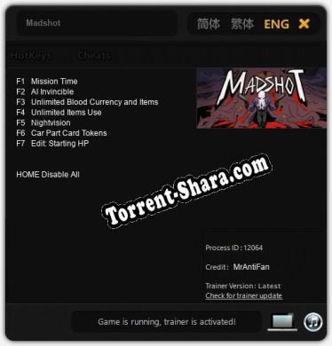 Madshot: Читы, Трейнер +7 [MrAntiFan]