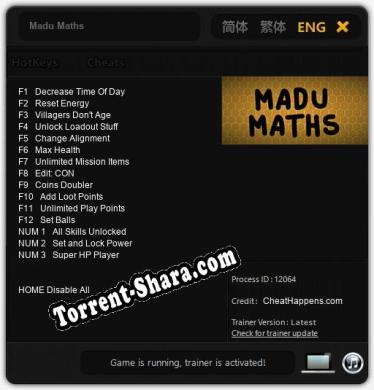 Madu Maths: ТРЕЙНЕР И ЧИТЫ (V1.0.21)