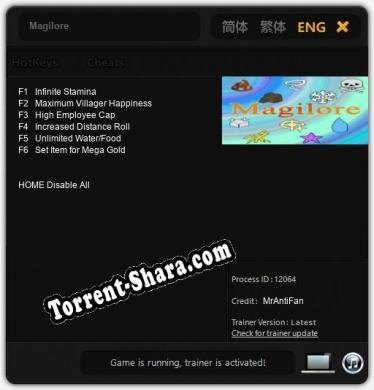 Magilore: Трейнер +6 [v1.2]
