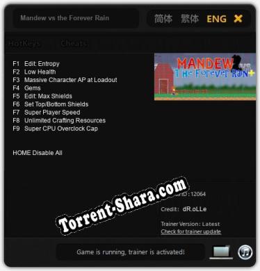 Mandew vs the Forever Rain: Читы, Трейнер +9 [dR.oLLe]