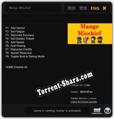 Трейнер для Mango Mischief [v1.0.4]