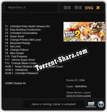 MapleStory 2: Трейнер +15 [v1.6]