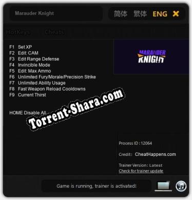 Marauder Knight: Трейнер +9 [v1.6]