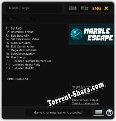 Трейнер для Marble Escape [v1.0.8]