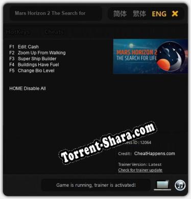 Mars Horizon 2 The Search for Life: Трейнер +5 [v1.6]