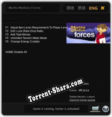 Martha Madison Forces: Трейнер +5 [v1.2]