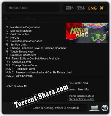 Martian Panic: Читы, Трейнер +15 [MrAntiFan]
