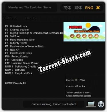 Трейнер для Marwin and The Evolution Stone [v1.0.1]
