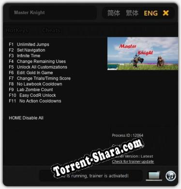 Master Knight: ТРЕЙНЕР И ЧИТЫ (V1.0.50)