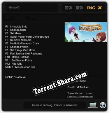MasterQ: ТРЕЙНЕР И ЧИТЫ (V1.0.56)