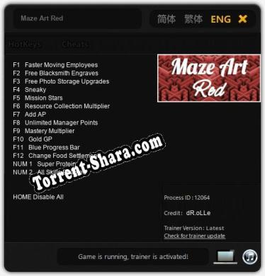 Maze Art Red: Трейнер +14 [v1.1]