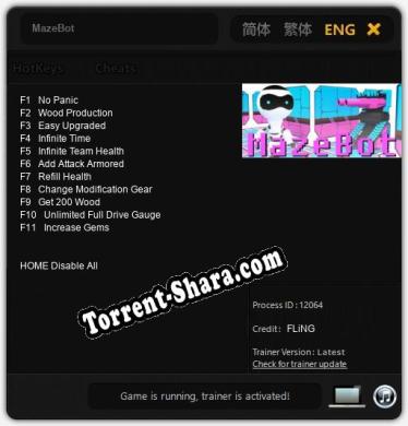 Трейнер для MazeBot [v1.0.2]