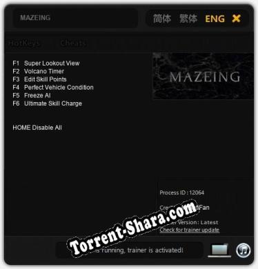 MAZEING: ТРЕЙНЕР И ЧИТЫ (V1.0.48)