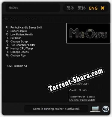McOsu: Читы, Трейнер +9 [FLiNG]