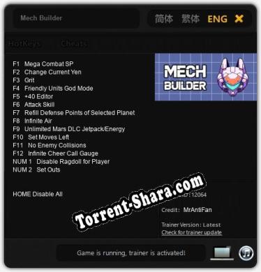Трейнер для Mech Builder [v1.0.4]