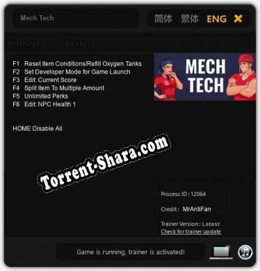 Mech Tech: Читы, Трейнер +6 [MrAntiFan]