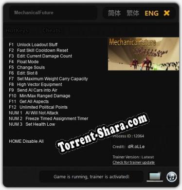 MechanicalFuture: Трейнер +15 [v1.9]