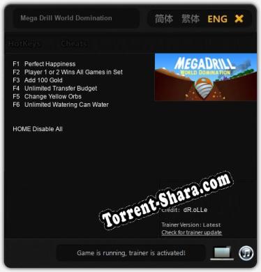 Mega Drill World Domination: Трейнер +6 [v1.7]
