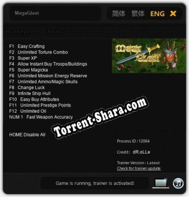 MegaGlest: ТРЕЙНЕР И ЧИТЫ (V1.0.71)