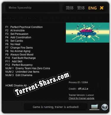 Melee Spaceship: Трейнер +15 [v1.2]