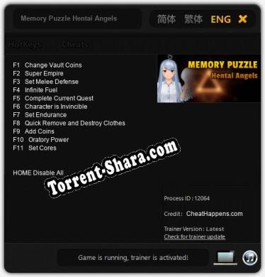 Трейнер для Memory Puzzle Hentai Angels [v1.0.2]