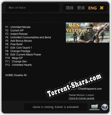 Men of Valor: Читы, Трейнер +12 [CheatHappens.com]
