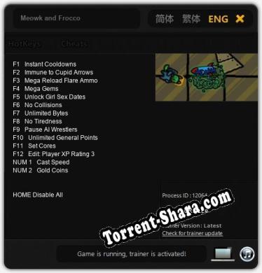 Meowk and Frocco: Трейнер +14 [v1.4]
