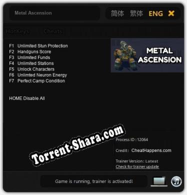 Трейнер для Metal Ascension [v1.0.6]