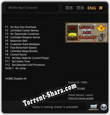 Middle Age Conquest: ТРЕЙНЕР И ЧИТЫ (V1.0.33)