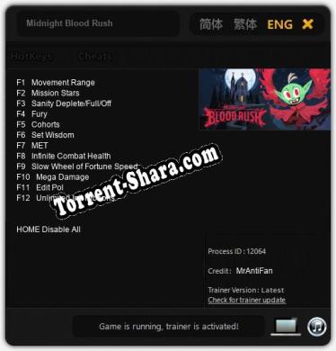 Midnight Blood Rush: Читы, Трейнер +12 [MrAntiFan]