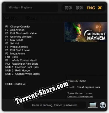 Midnight Mayhem: Читы, Трейнер +15 [CheatHappens.com]