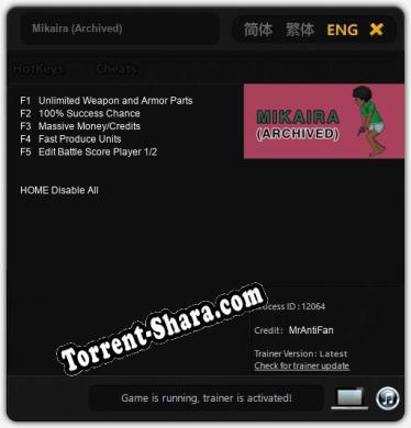 Mikaira (Archived): Читы, Трейнер +5 [MrAntiFan]