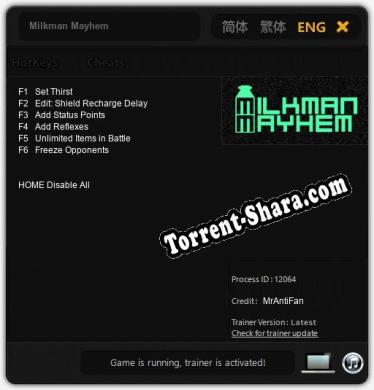 Трейнер для Milkman Mayhem [v1.0.1]