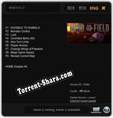 MINDFIELD: Трейнер +9 [v1.6]