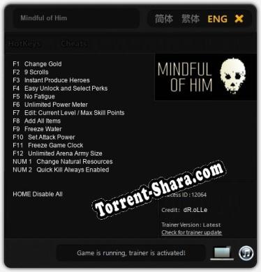 Трейнер для Mindful of Him [v1.0.3]