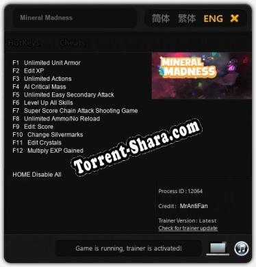 Mineral Madness: Читы, Трейнер +12 [MrAntiFan]