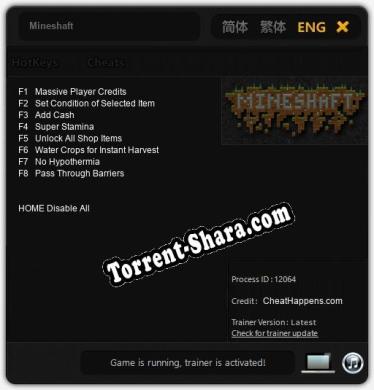 Трейнер для Mineshaft [v1.0.2]
