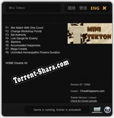 Трейнер для Mini Tekton [v1.0.6]