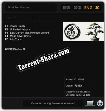 Трейнер для Mini Zen Garden [v1.0.5]