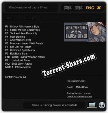 Misadventures of Laura Silver: Читы, Трейнер +13 [MrAntiFan]