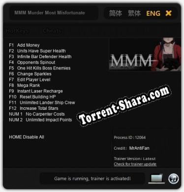 MMM Murder Most Misfortunate: ТРЕЙНЕР И ЧИТЫ (V1.0.70)
