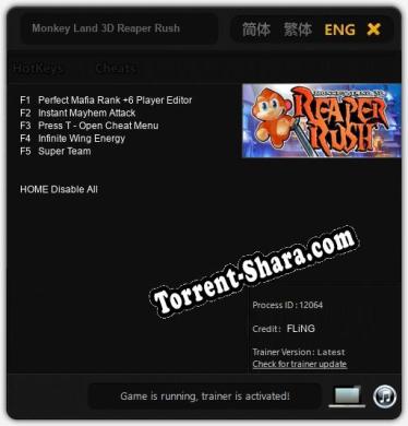 Трейнер для Monkey Land 3D Reaper Rush [v1.0.1]