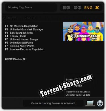 Monkey Tag Arena: Трейнер +8 [v1.9]