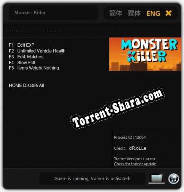 Трейнер для Monster Killer [v1.0.4]