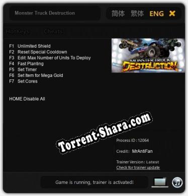 Трейнер для Monster Truck Destruction [v1.0.6]