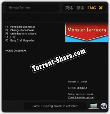 MonsterTerritory: Трейнер +5 [v1.6]