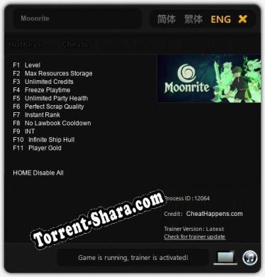 Moonrite: Читы, Трейнер +11 [CheatHappens.com]