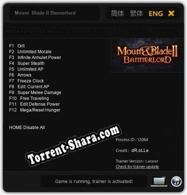 Mount  Blade II Bannerlord: Читы, Трейнер +12 [dR.oLLe]