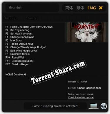 Mournight: ТРЕЙНЕР И ЧИТЫ (V1.0.72)